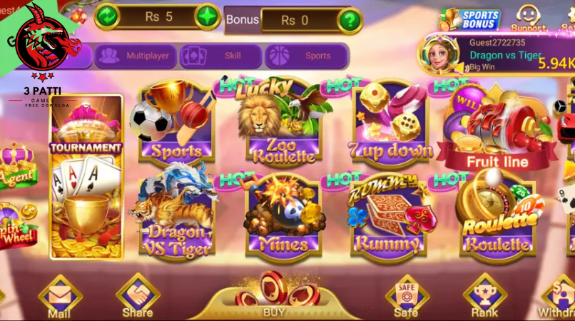 3 Patti Lucky Game Interface